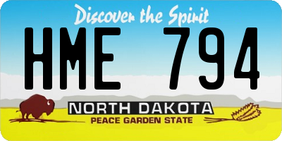 ND license plate HME794