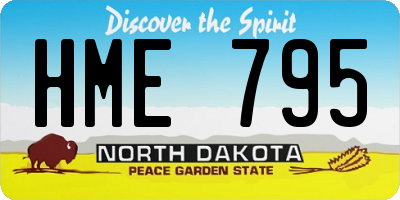 ND license plate HME795