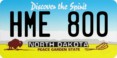 ND license plate HME800
