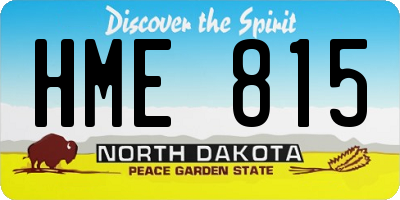 ND license plate HME815