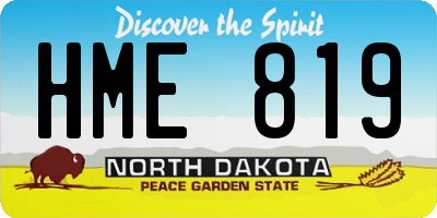 ND license plate HME819