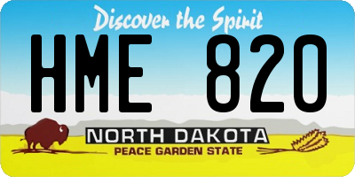 ND license plate HME820