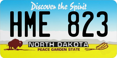 ND license plate HME823