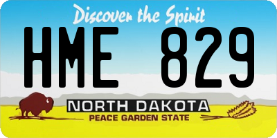 ND license plate HME829