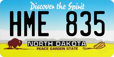ND license plate HME835