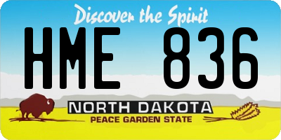 ND license plate HME836