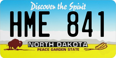 ND license plate HME841