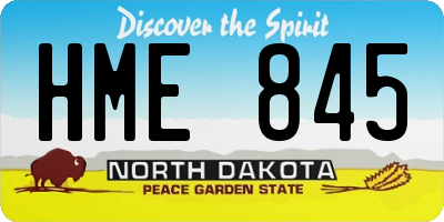 ND license plate HME845