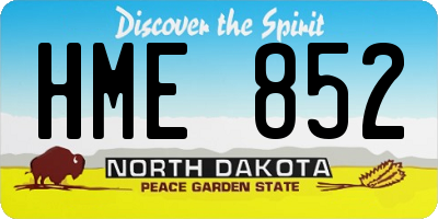 ND license plate HME852