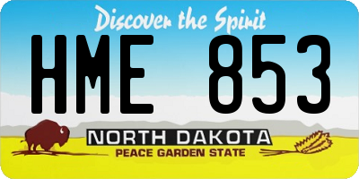 ND license plate HME853