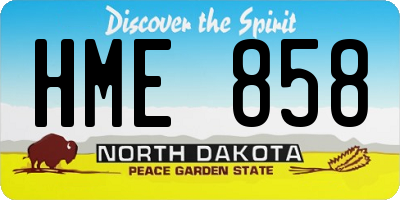 ND license plate HME858