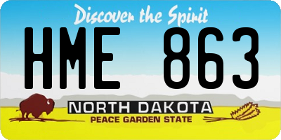 ND license plate HME863