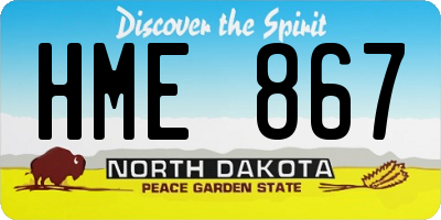 ND license plate HME867