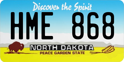 ND license plate HME868