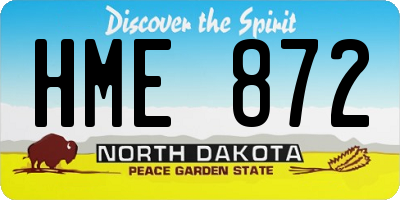 ND license plate HME872