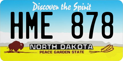 ND license plate HME878