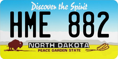 ND license plate HME882