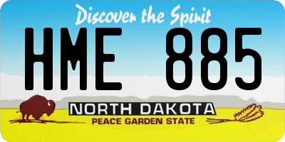 ND license plate HME885