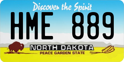 ND license plate HME889