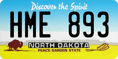 ND license plate HME893