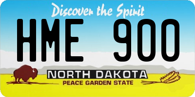 ND license plate HME900