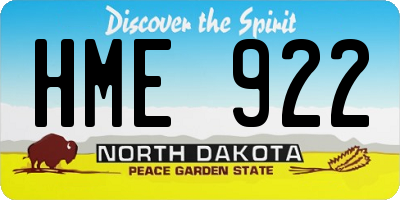 ND license plate HME922