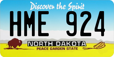 ND license plate HME924