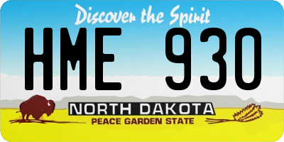 ND license plate HME930