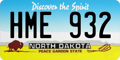 ND license plate HME932