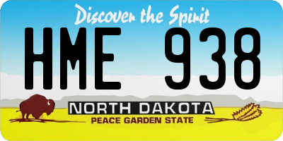 ND license plate HME938
