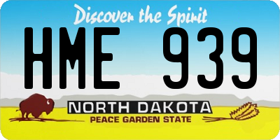 ND license plate HME939