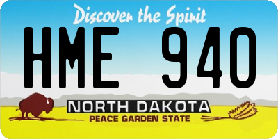 ND license plate HME940