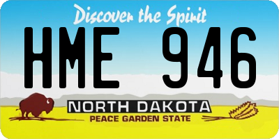 ND license plate HME946