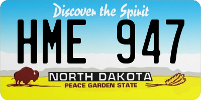 ND license plate HME947
