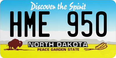 ND license plate HME950