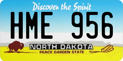 ND license plate HME956