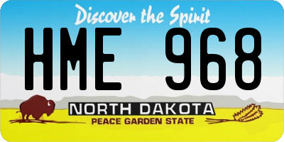 ND license plate HME968