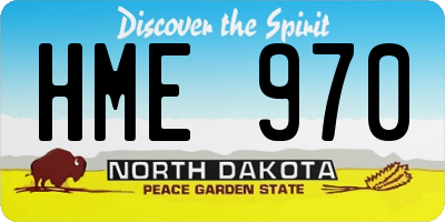 ND license plate HME970