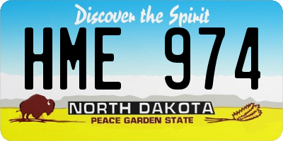 ND license plate HME974