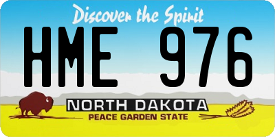 ND license plate HME976