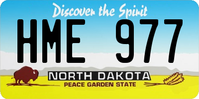 ND license plate HME977