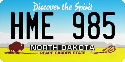 ND license plate HME985