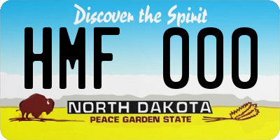 ND license plate HMF000