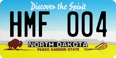 ND license plate HMF004