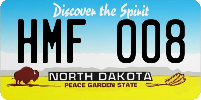 ND license plate HMF008