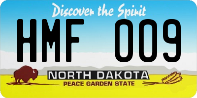 ND license plate HMF009