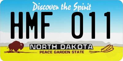 ND license plate HMF011