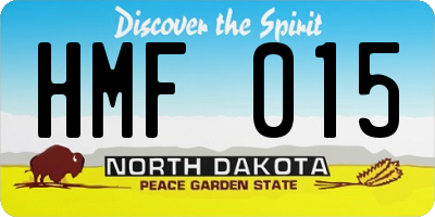 ND license plate HMF015