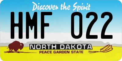 ND license plate HMF022