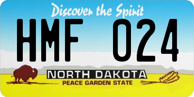 ND license plate HMF024